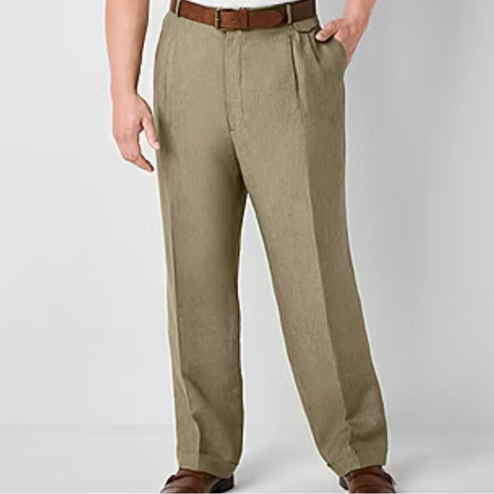 Stafford Men's Regular Fit Pleated Front Suit Pant-Size 34x32